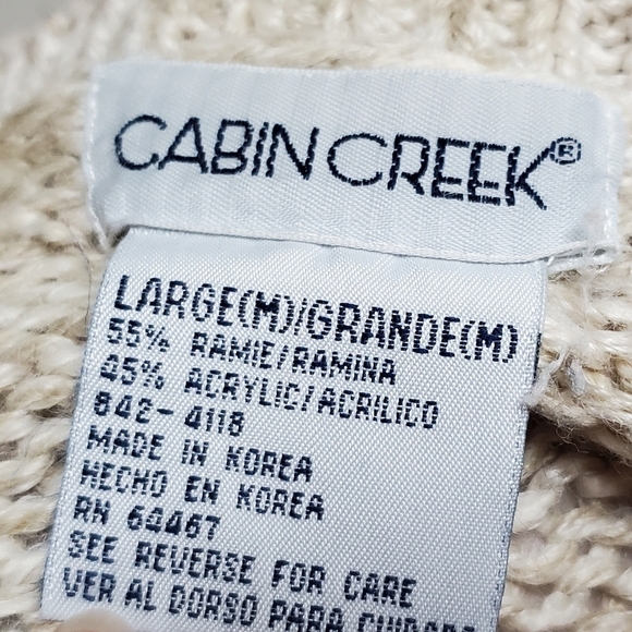 VINTAGE 90s Cabin Creek Beaded Autumn Leaf Loose Knit Textured Pull-over Sweater - Picture 14 of 14